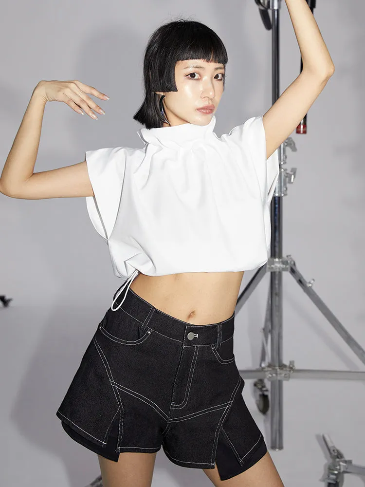 Denim Nichi Flare Stitch Mini-Skirt