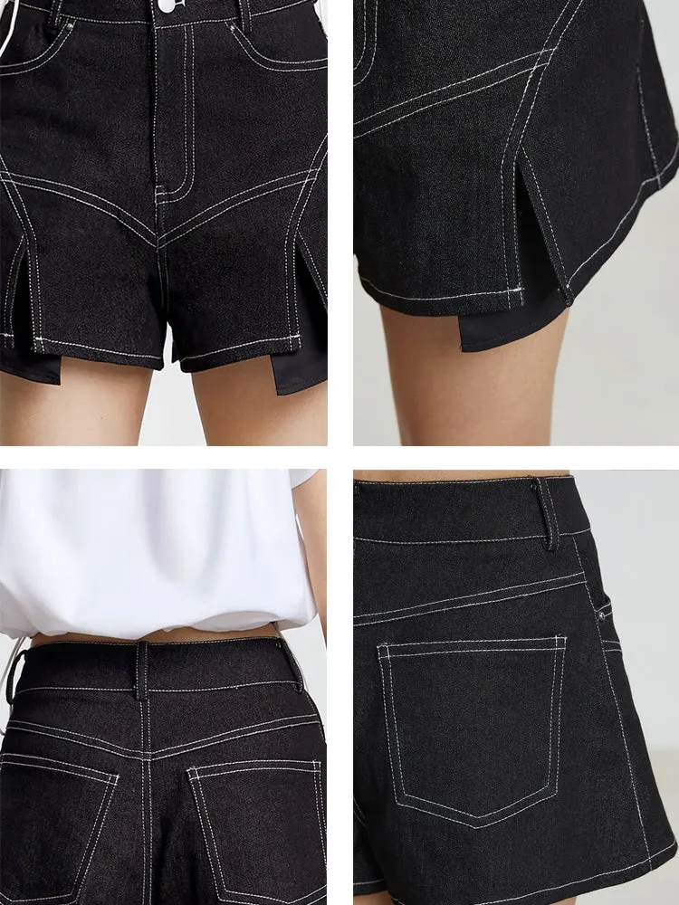 Denim Nichi Flare Stitch Mini-Skirt