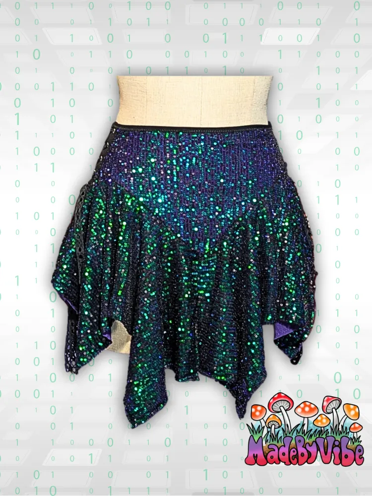 Digital Rain Lined Fairy Skirt - Ready to Ship