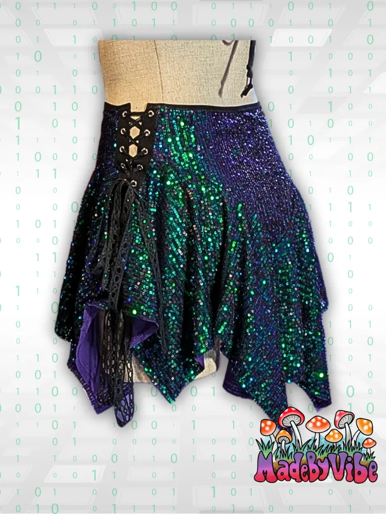 Digital Rain Lined Fairy Skirt - Ready to Ship