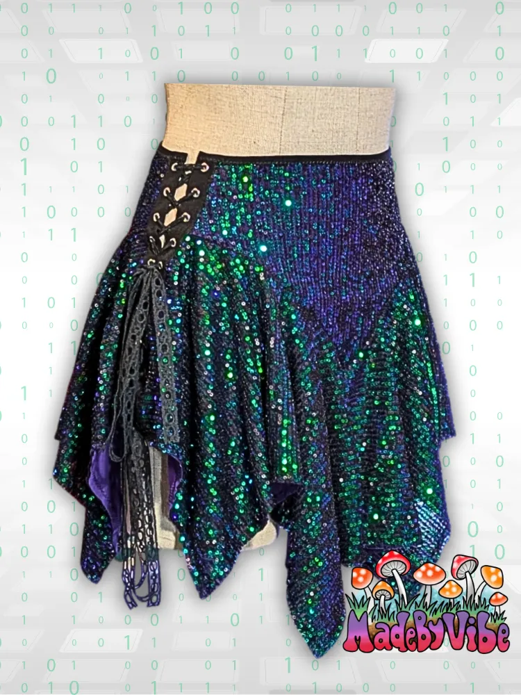 Digital Rain Lined Fairy Skirt - Ready to Ship