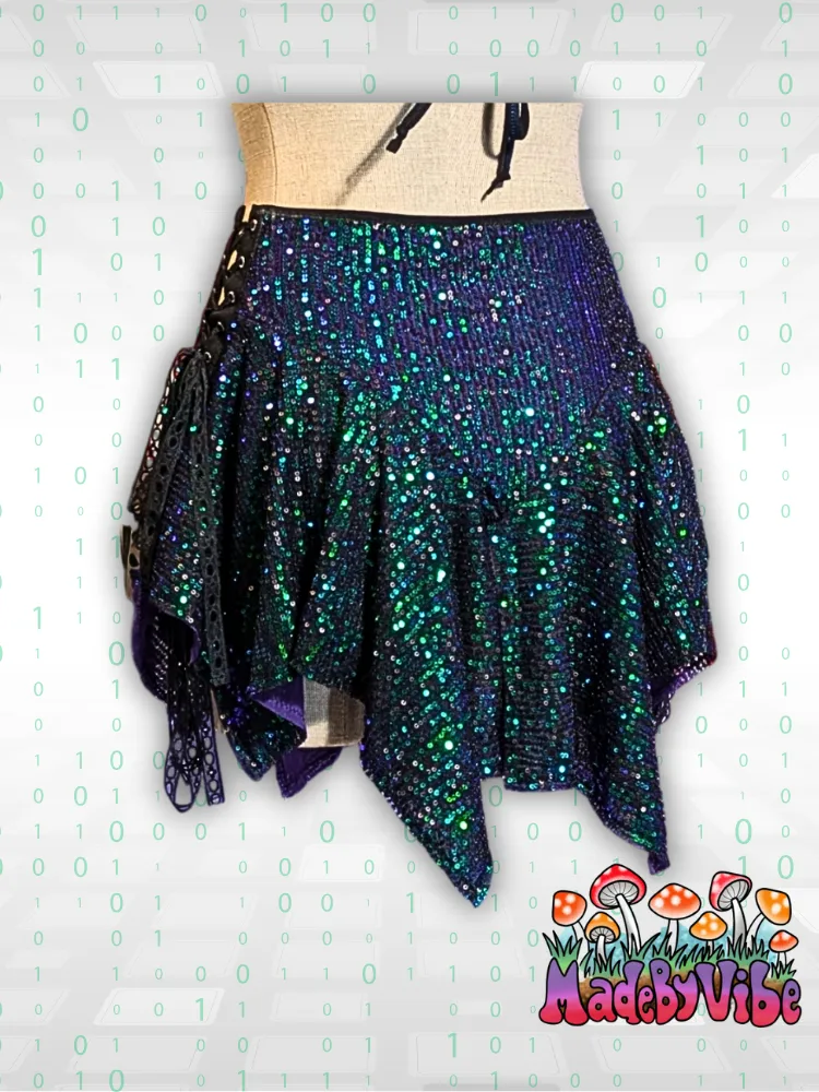 Digital Rain Lined Fairy Skirt - Ready to Ship