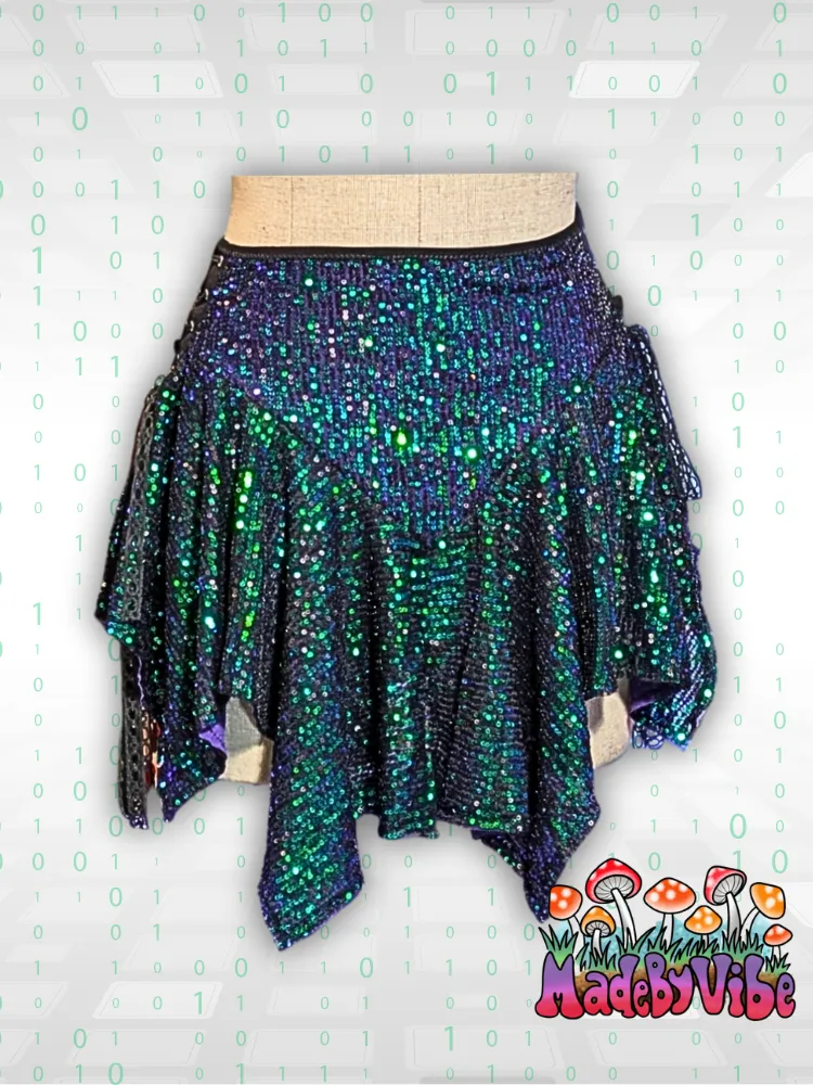Digital Rain Lined Fairy Skirt - Ready to Ship