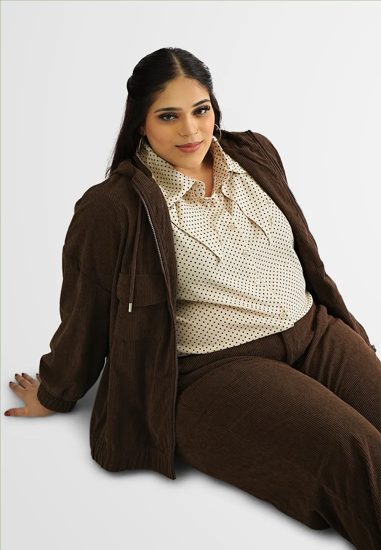 Diya Polka Dot Button Blouse