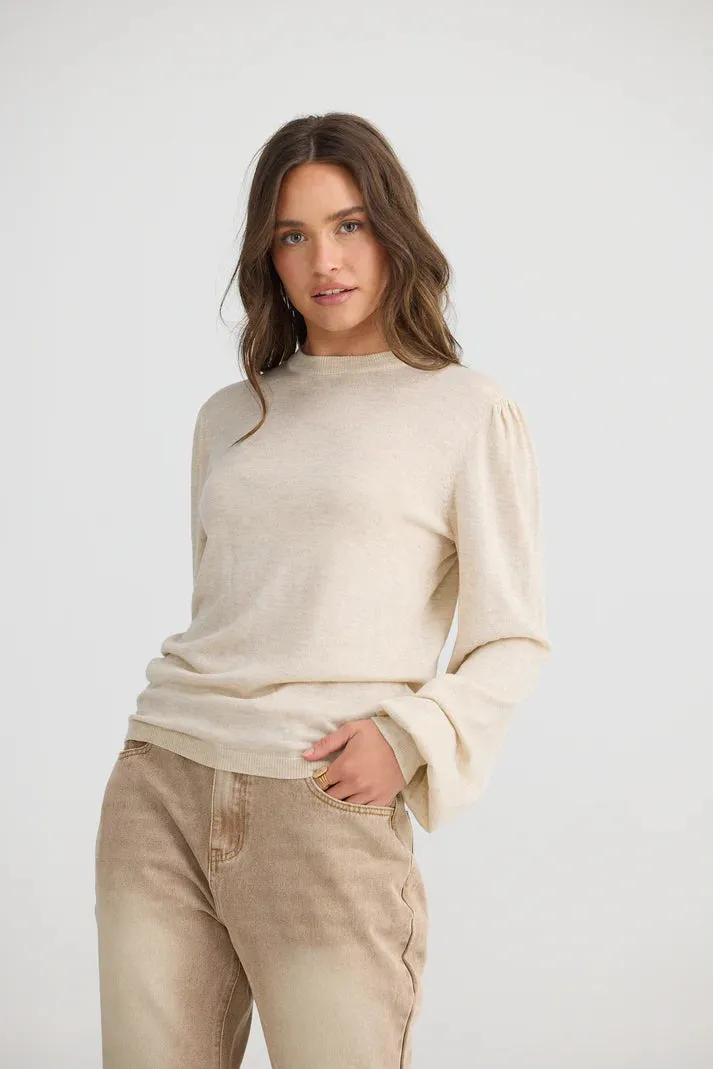 Electra Knit Top - Natural Metallic
