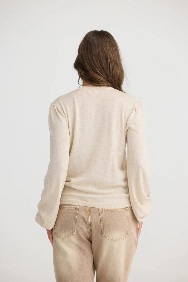 Electra Knit Top - Natural Metallic