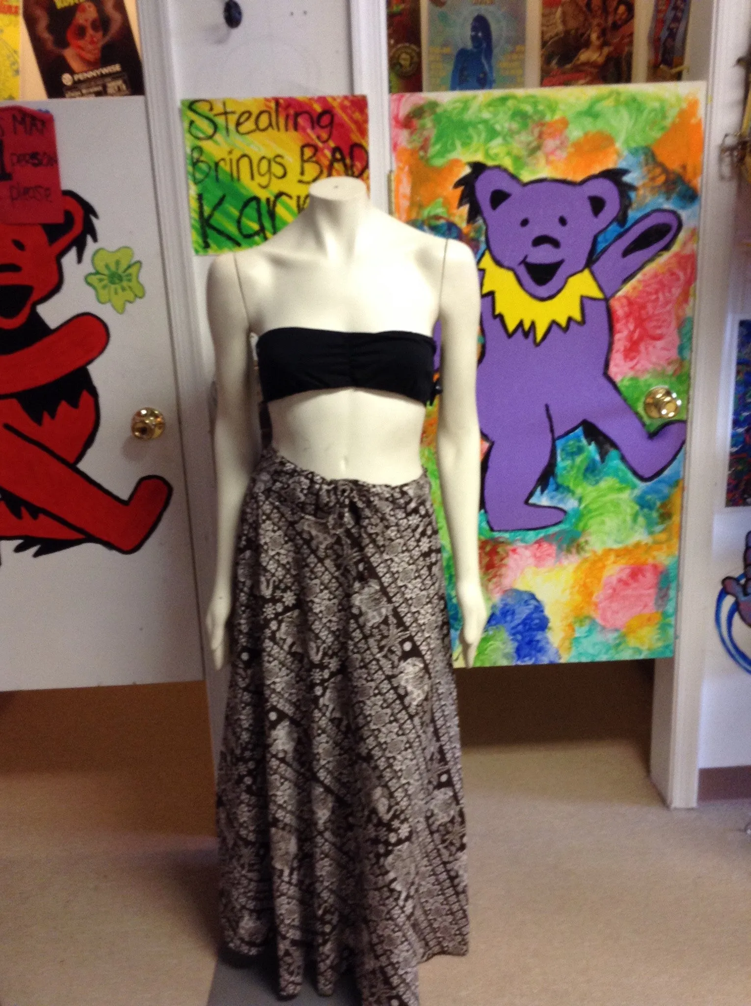 Elephant Print Drawstring Skirt