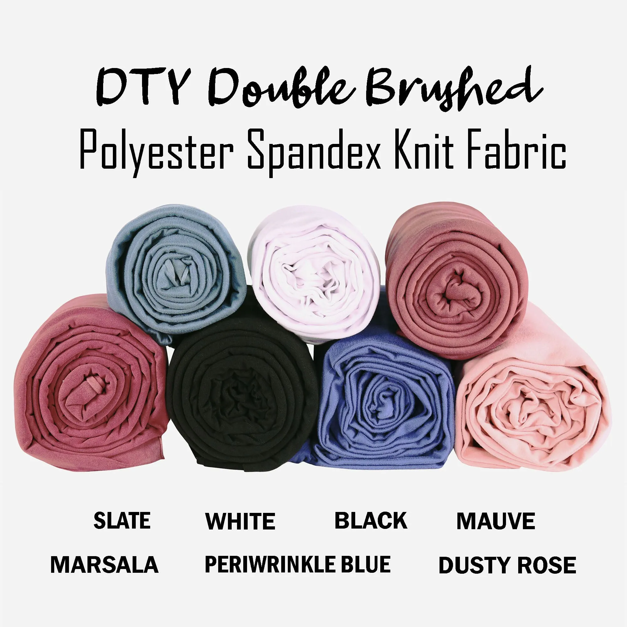 FabricLA DTY Double Brushed Polyester Spandex Knit Fabric | Slate