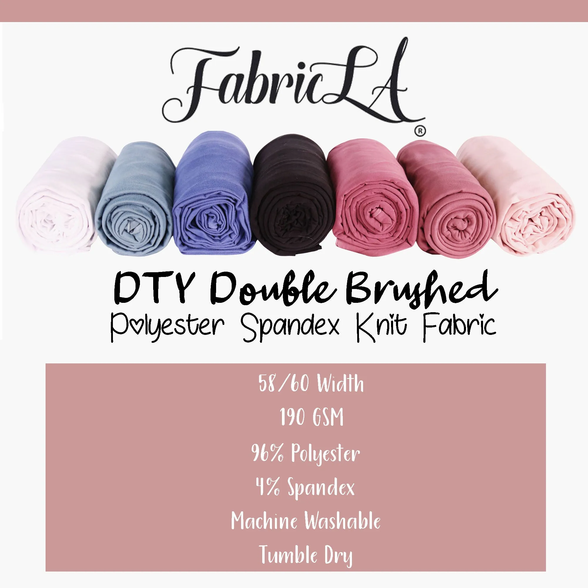 FabricLA DTY Double Brushed Polyester Spandex Knit Fabric | Slate