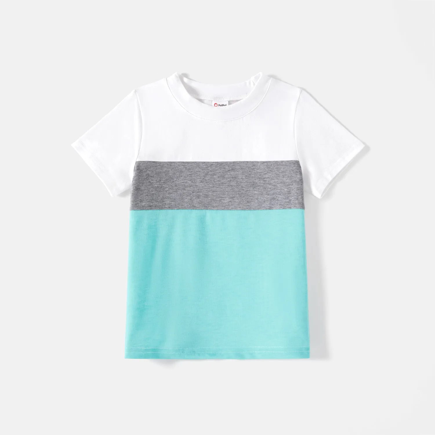 Family Matching 95% Cotton Solid V Neck Ruched Cami Dresses and Colorblock Short-sleeve Tee Sets