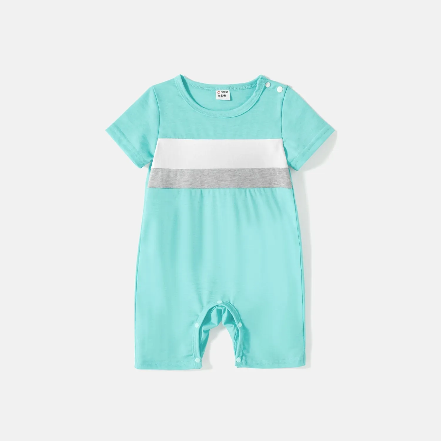 Family Matching 95% Cotton Solid V Neck Ruched Cami Dresses and Colorblock Short-sleeve Tee Sets