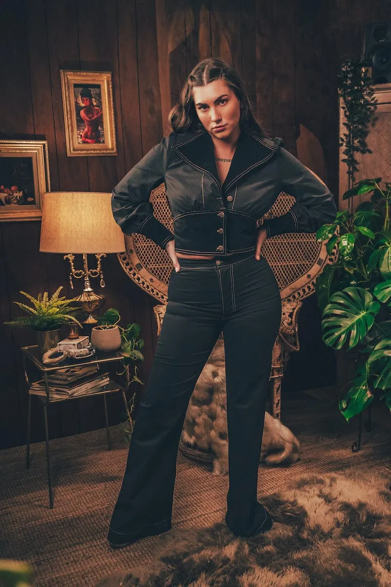 Farrah Cropped Jacket - Black