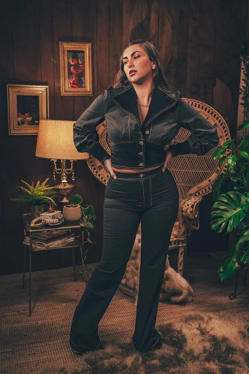 Farrah Cropped Jacket - Black