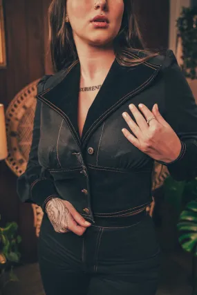 Farrah Cropped Jacket - Black