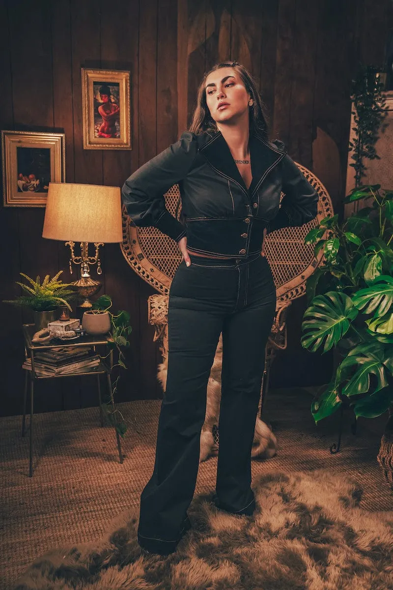 Farrah Cropped Jacket - Black