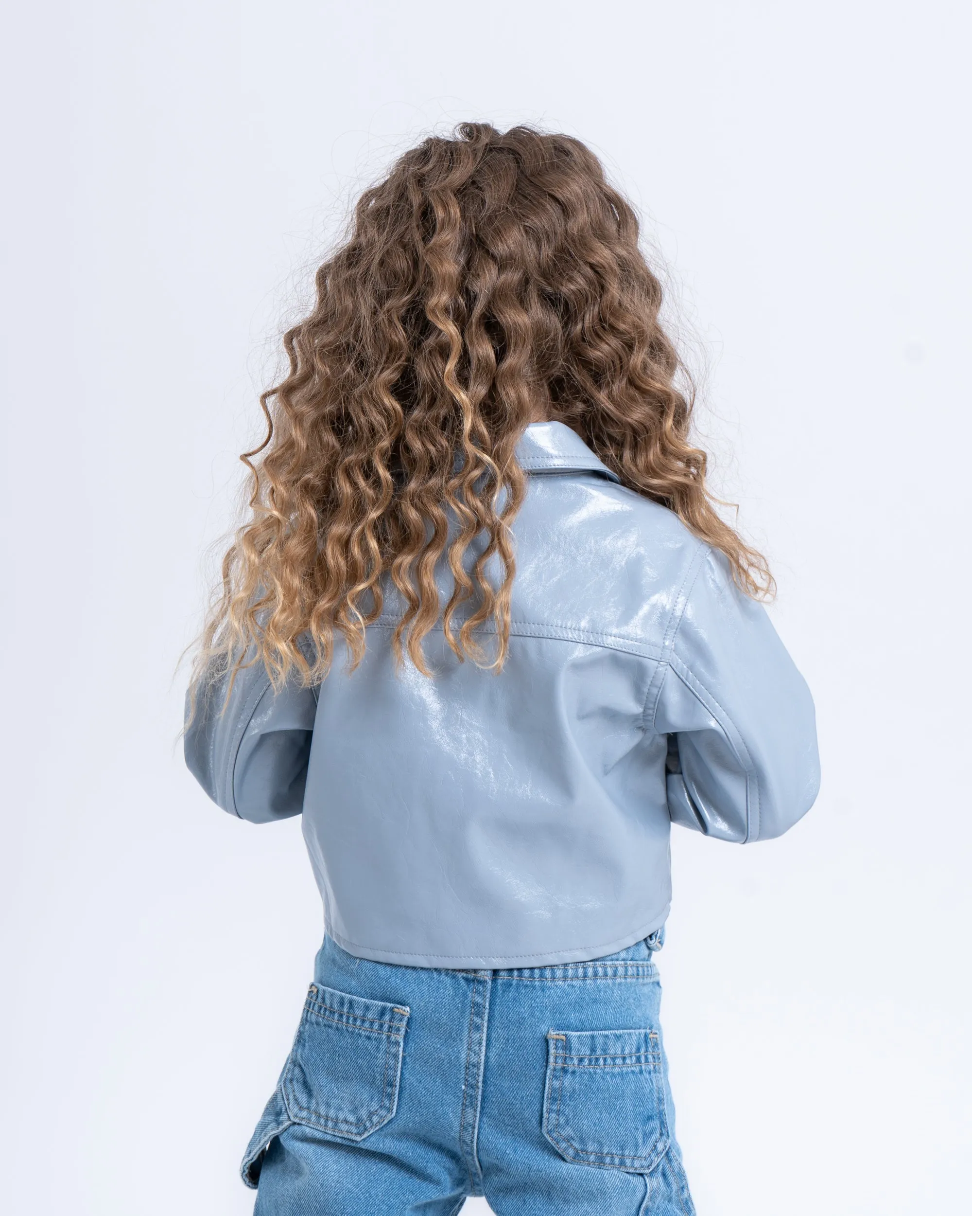 Faux Leather Cropped Jacket