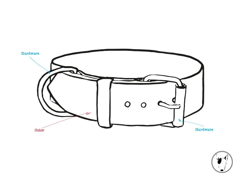Fully Customizable Classic Leather Dog Collar