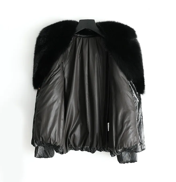 Genuine Fox  Fur Collar  Parka Down Jacket