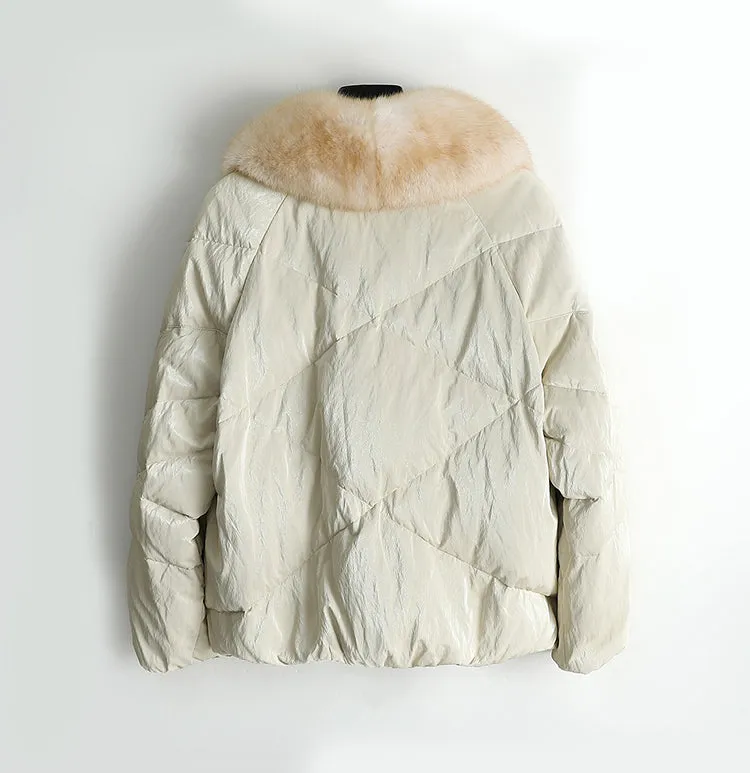 Genuine Fox  Fur Collar  Parka Down Jacket