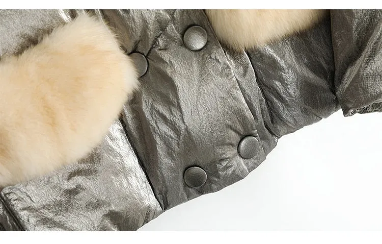 Genuine Fox  Fur Collar  Parka Down Jacket