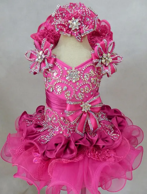 Glitz Beaded Bodice Little Princess Glitz Pageant Dress for birthday,wedding