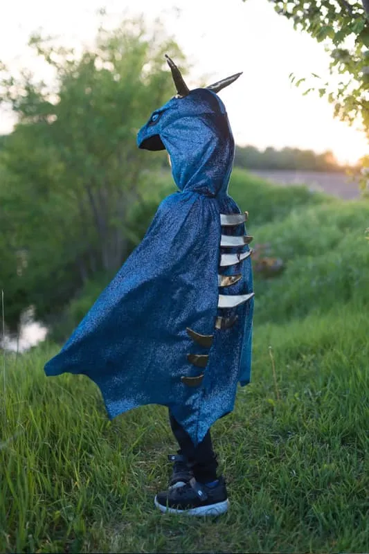 Great Pretenders - Teal and Gold Starry Night Dragon Cape 5-6