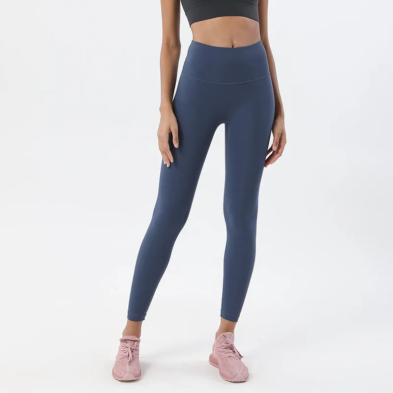 Grinding Nude Yoga Pants Female High-waisted Hip Peach Hips Sports Fitness Pants