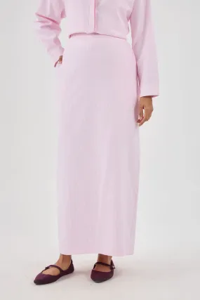 Harmoni Baby Pink Striped Linen Skirt