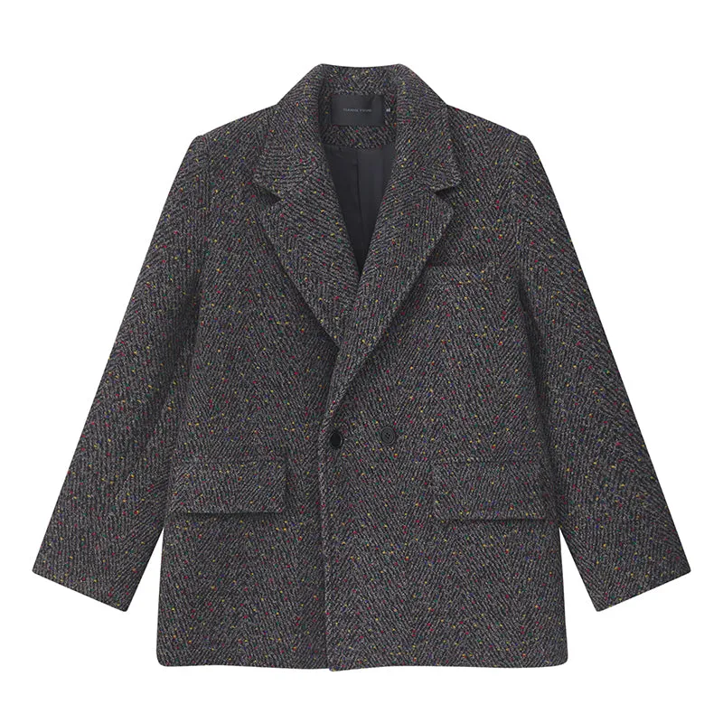 Herringbone Tweed Overcoat