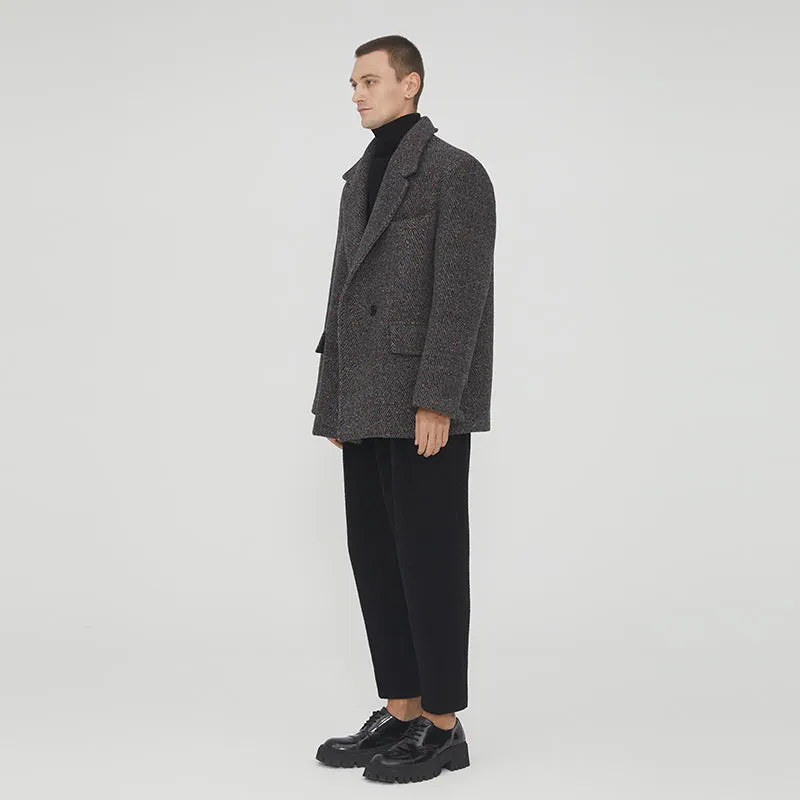 Herringbone Tweed Overcoat
