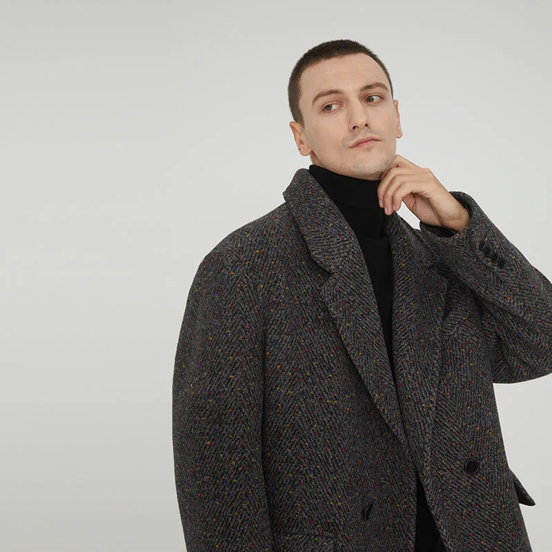 Herringbone Tweed Overcoat