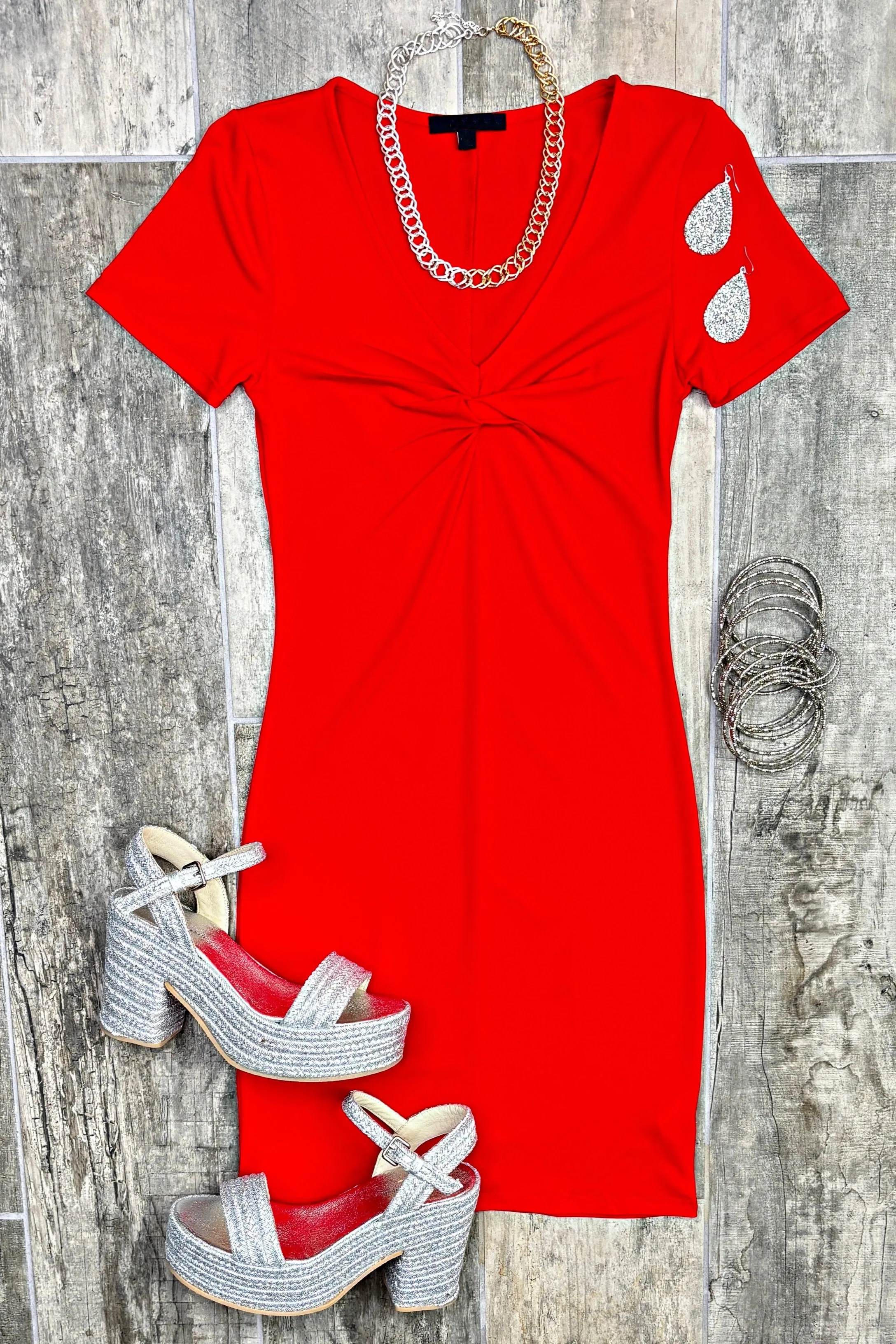 Hidden Romance Dress - Red