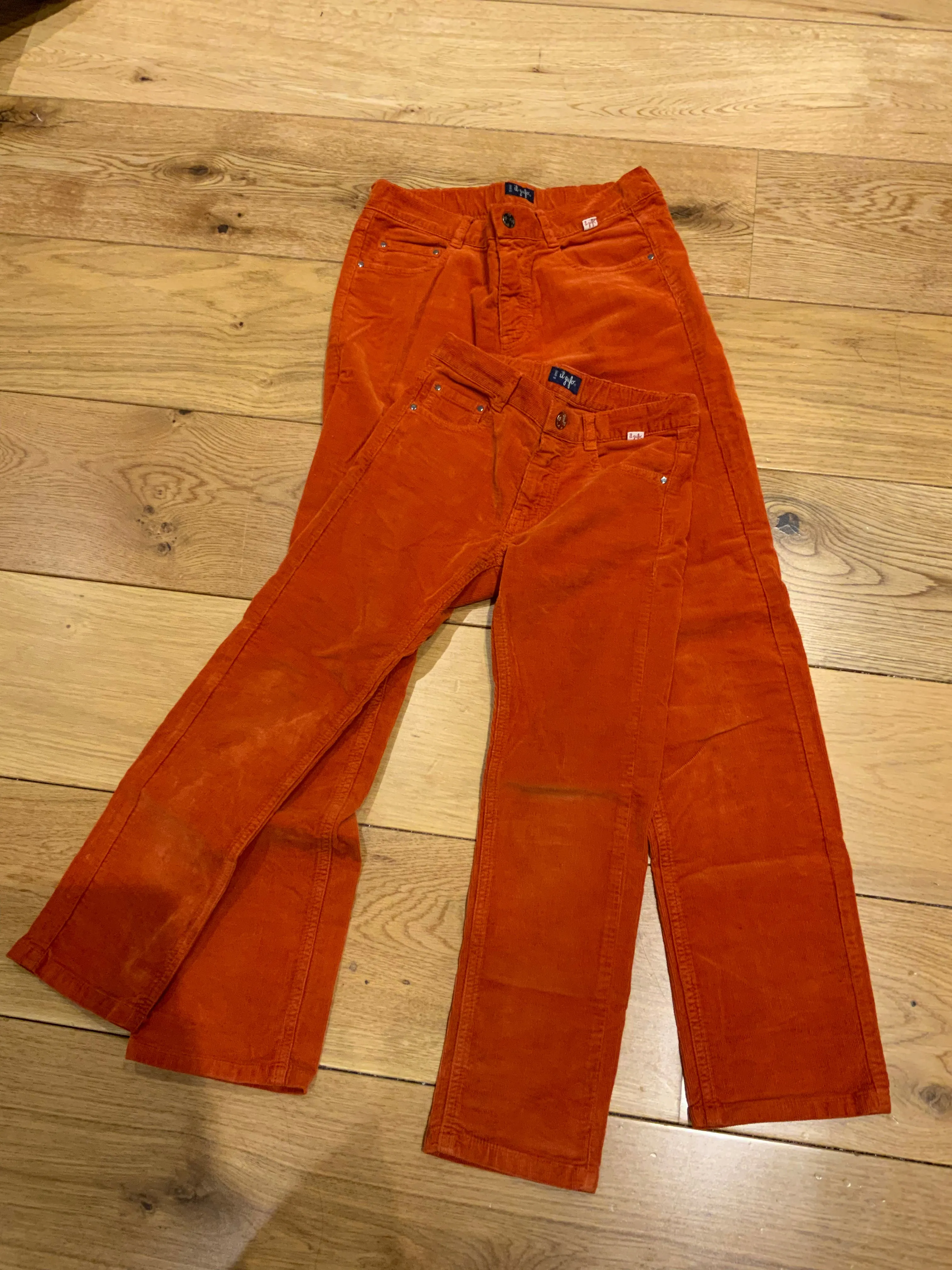 il gufo Corduroy Straight-leg Trousers In Orange Pants Size 6 or 12 years children