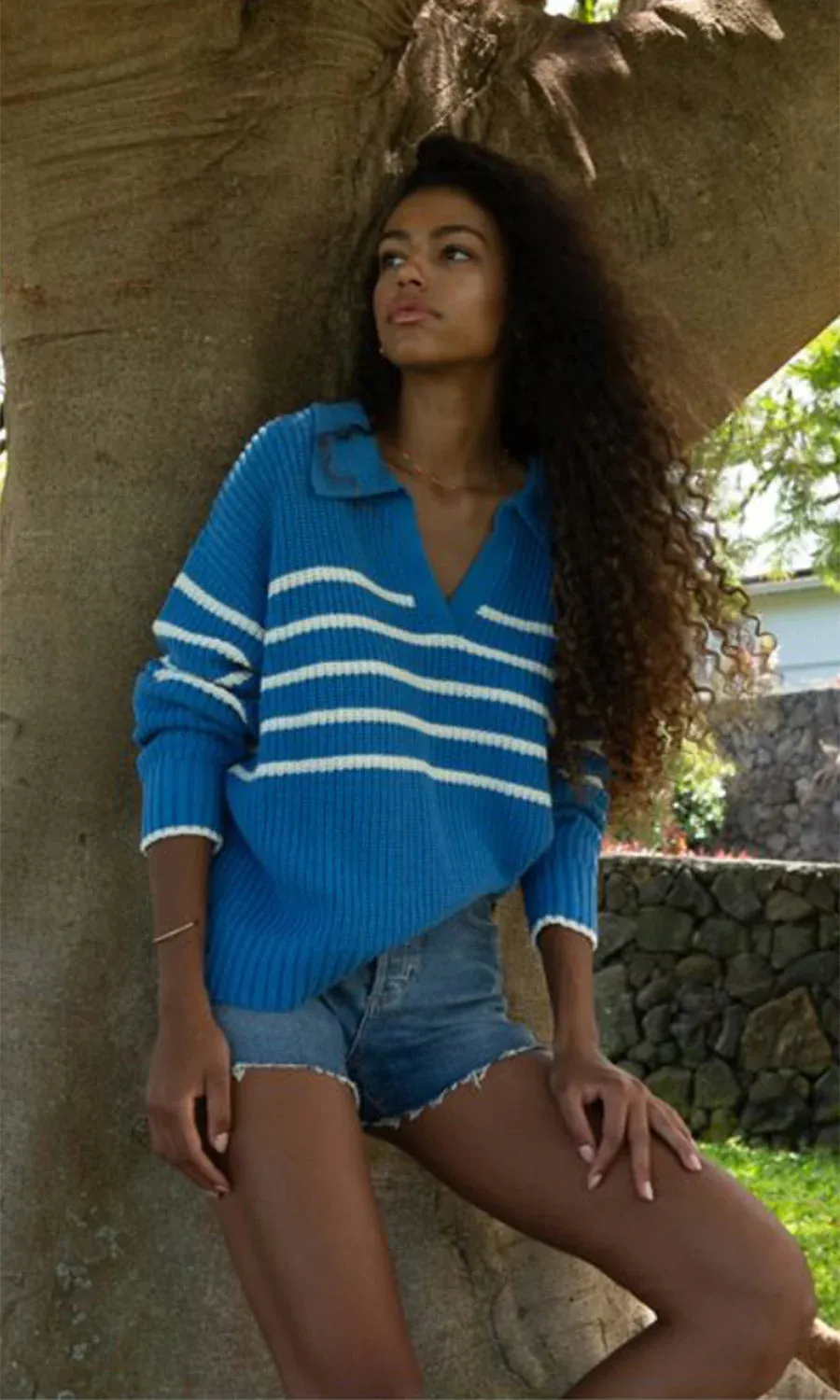 Kimberly Top Creme Blue