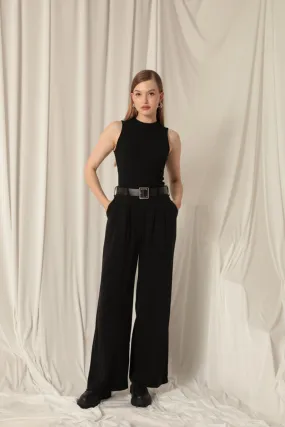 KKT Tencel Fabric Woven Women's Black Trousers - Viladecáns