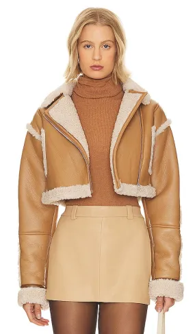 LAMARQUE Adrina Cropped Jacket in Tan