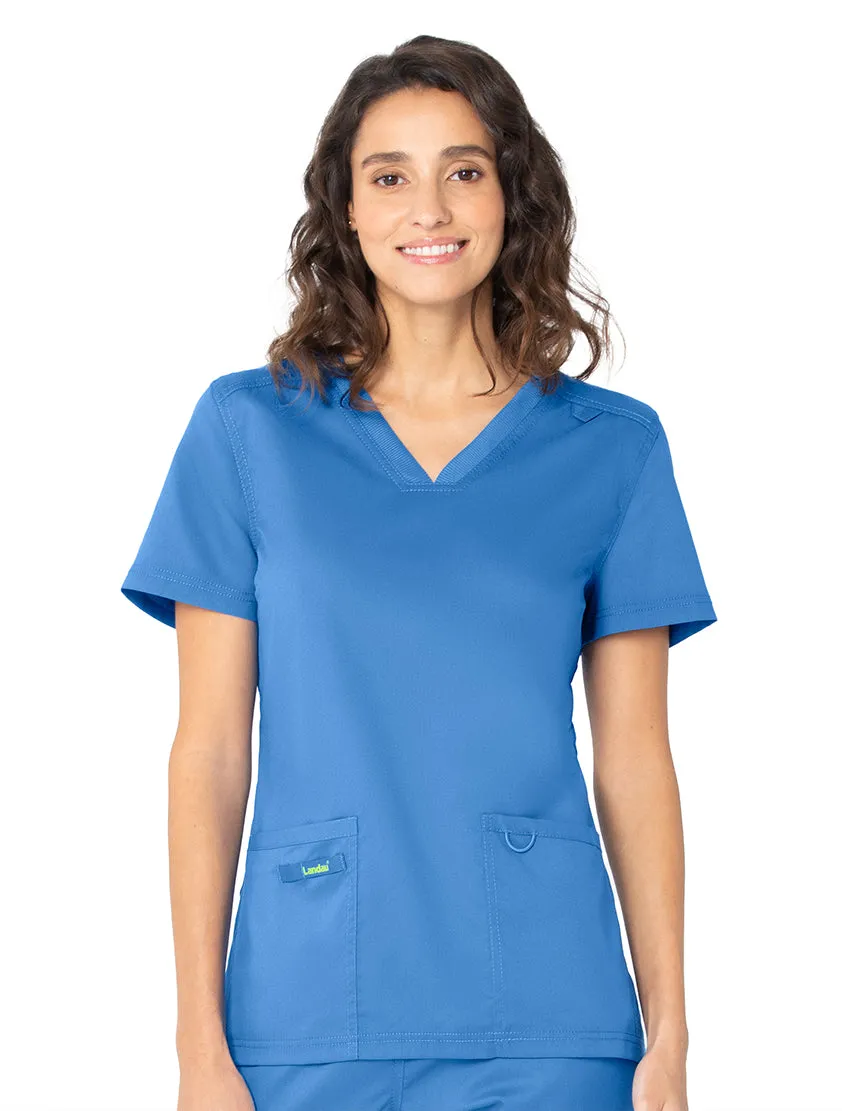 Landau ProFlex Women's 2-Pocket V-Neck Scrub Top