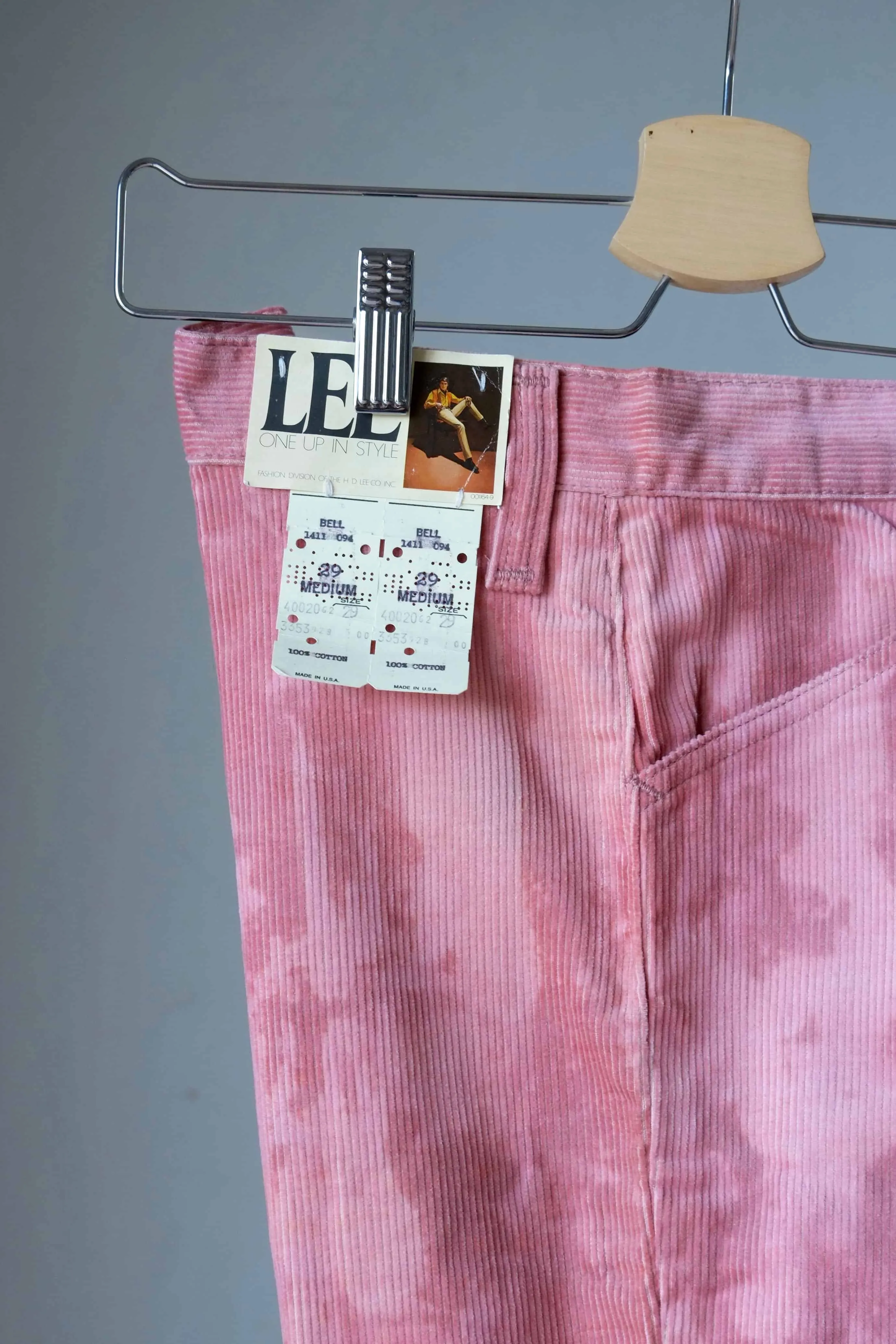 LEE Corduroy Tie-Dye 70's Bell Bottoms - Pink
