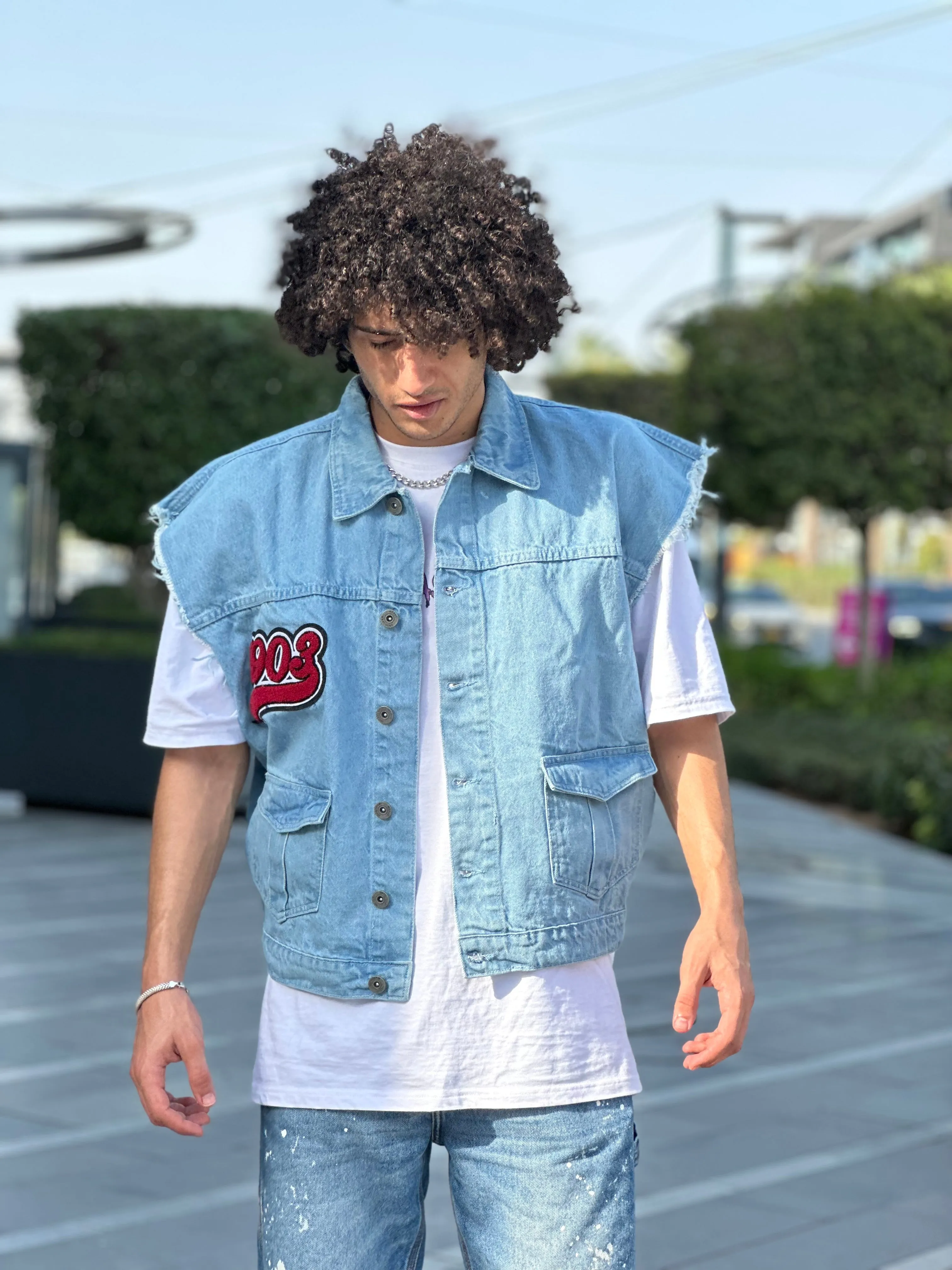 Limited Edition Light Blue Denim Vest Unisex | El Denim Vol. 1: Highway | Weave Wardrobe