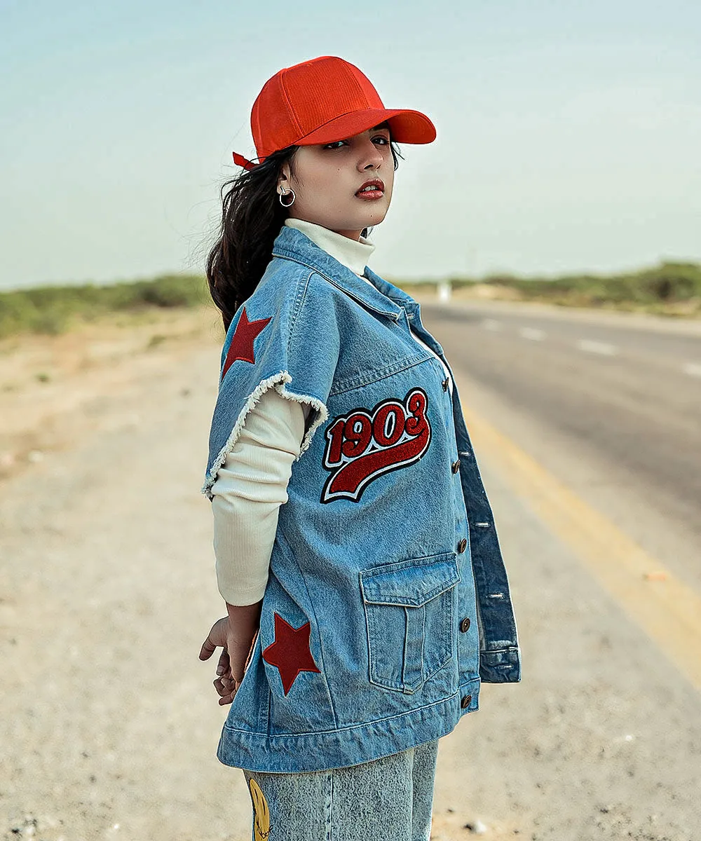 Limited Edition Light Blue Denim Vest Unisex | El Denim Vol. 1: Highway | Weave Wardrobe
