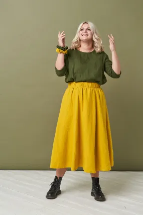 Linen skirt with pockets Nova
