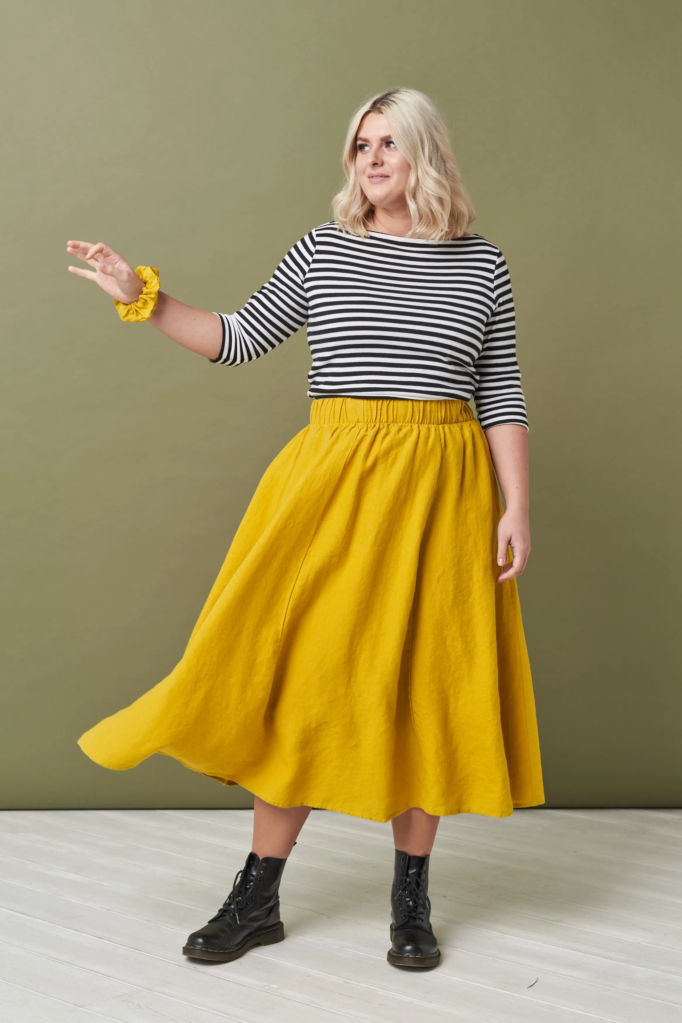 Linen skirt with pockets Nova
