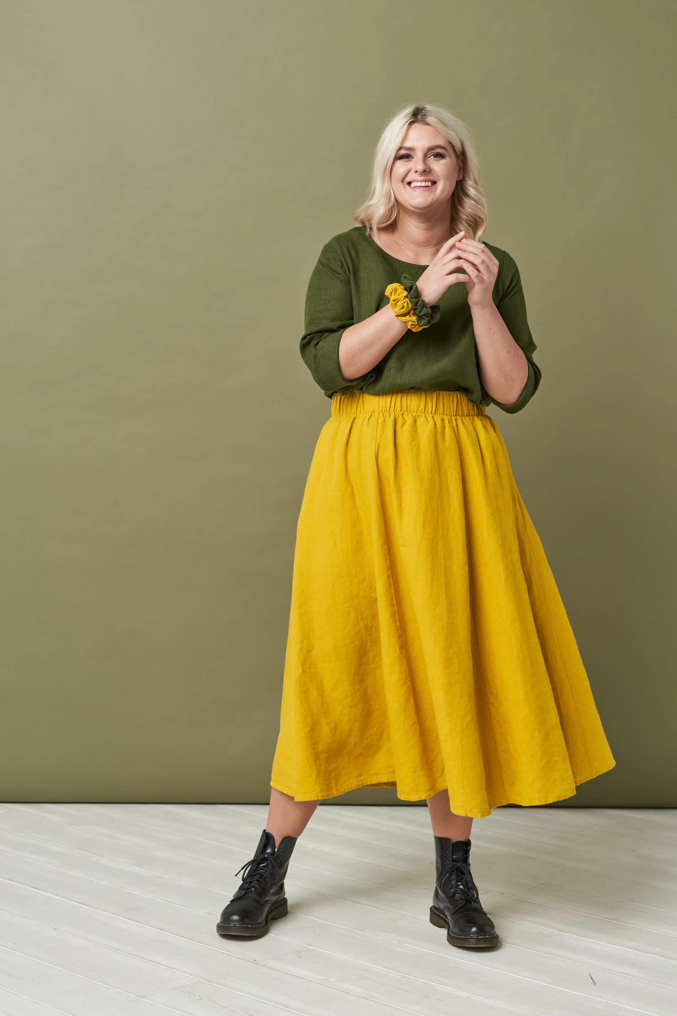 Linen skirt with pockets Nova