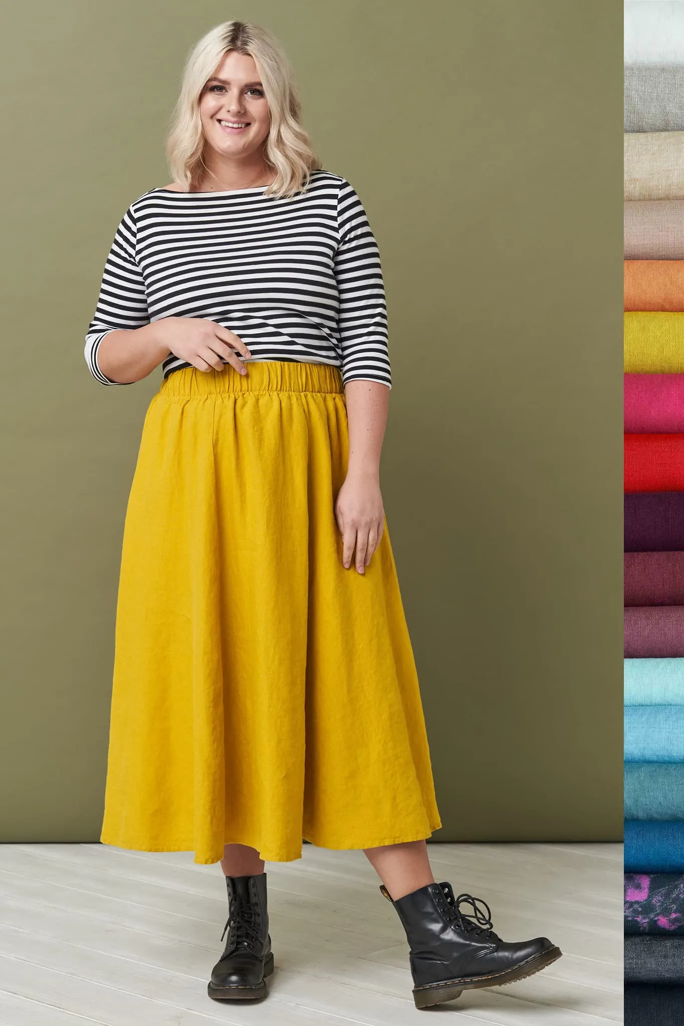 Linen skirt with pockets Nova