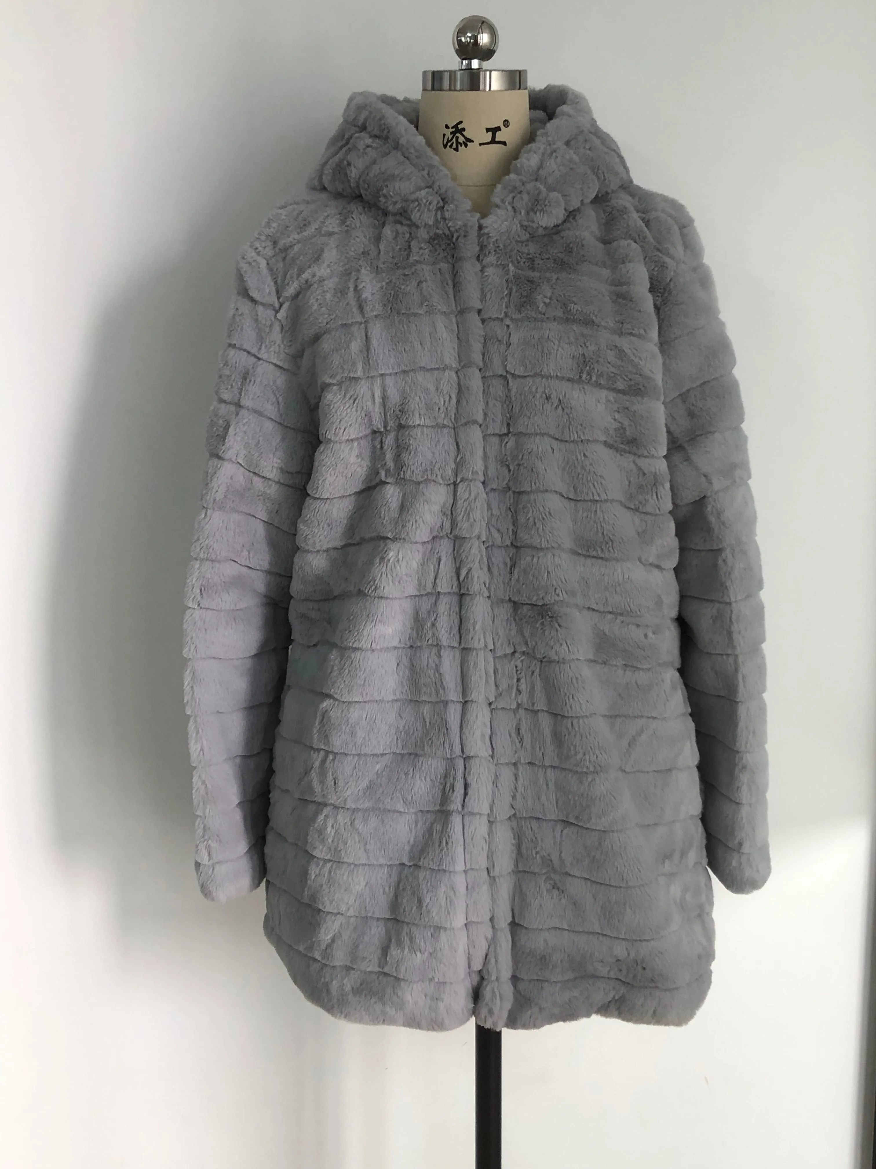Long Sleeve Fleece Long Jacket W/Hood