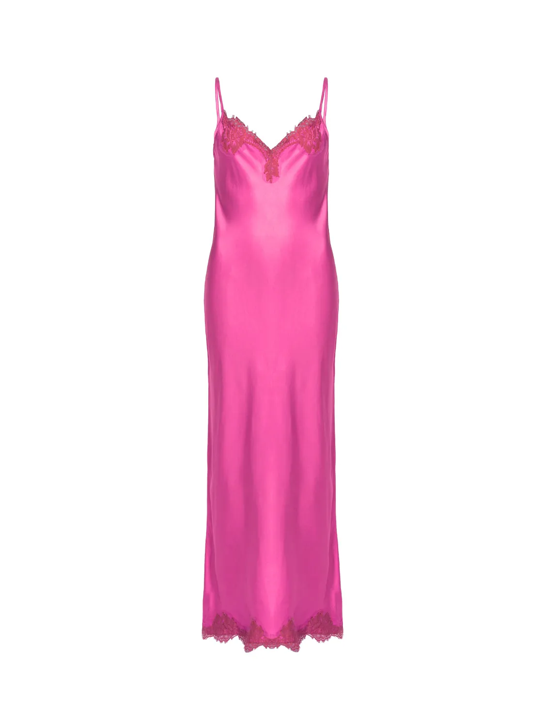 Long Slip Dress   Lace - Pink