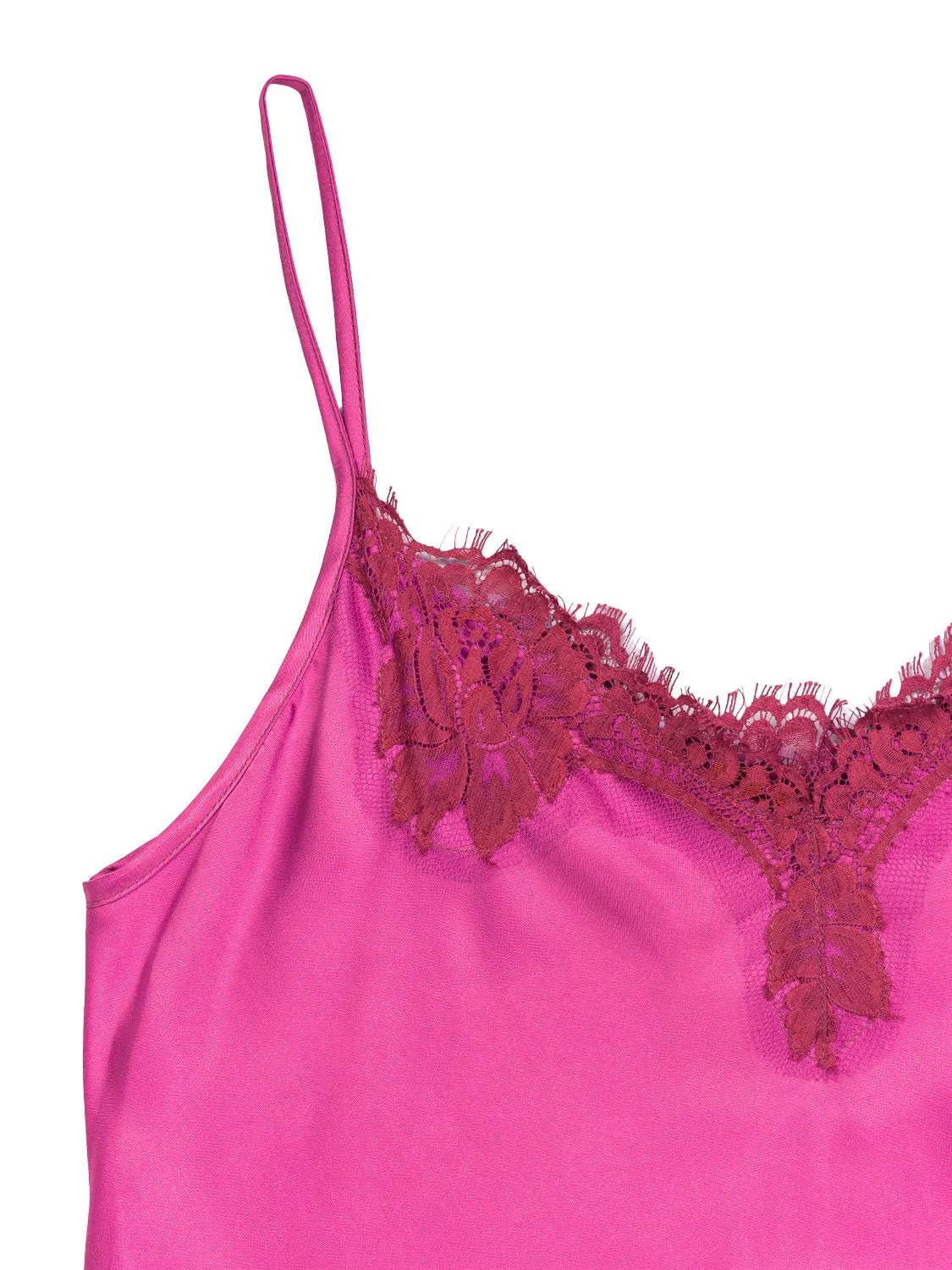 Long Slip Dress   Lace - Pink