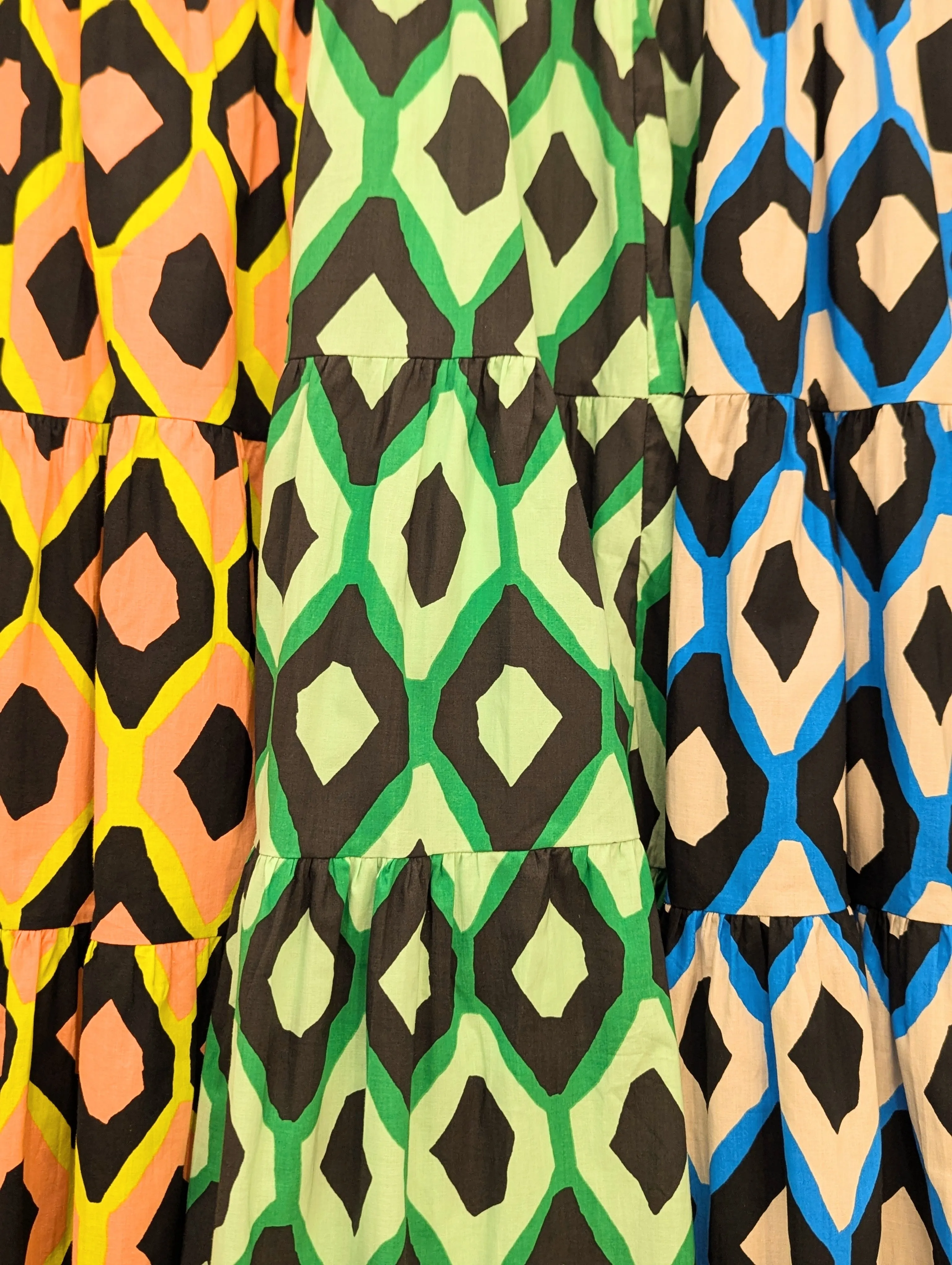 Loud Geometric Banded Cotton Skirt