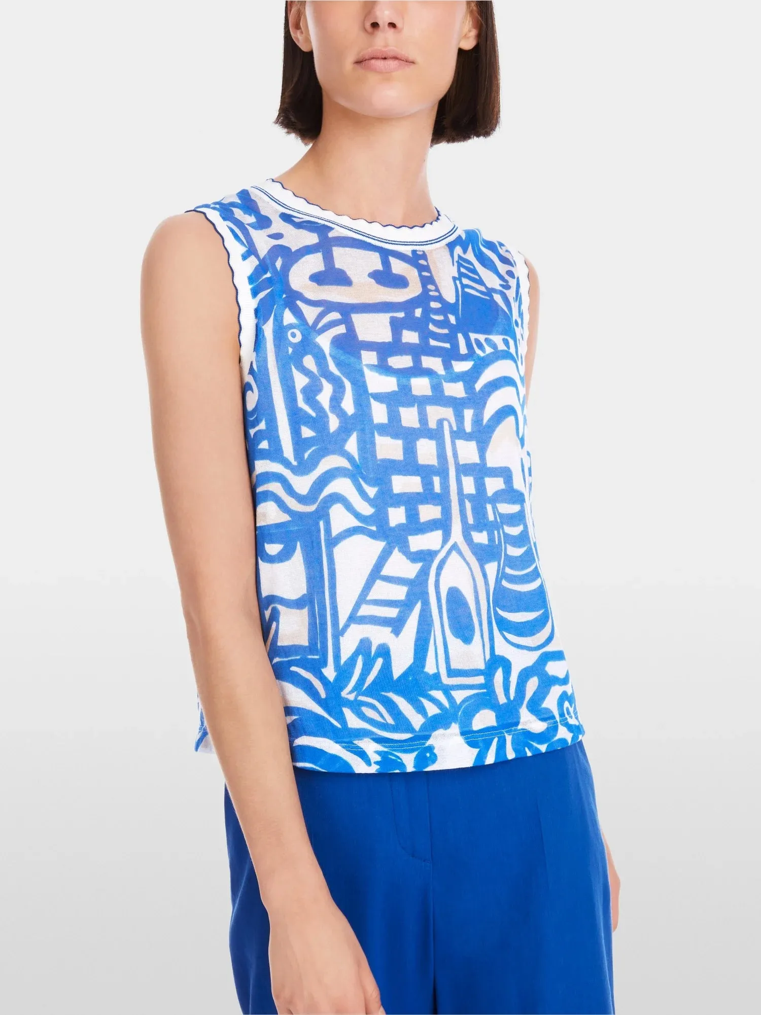 Marc Cain Blue Knitted in Germany top with print