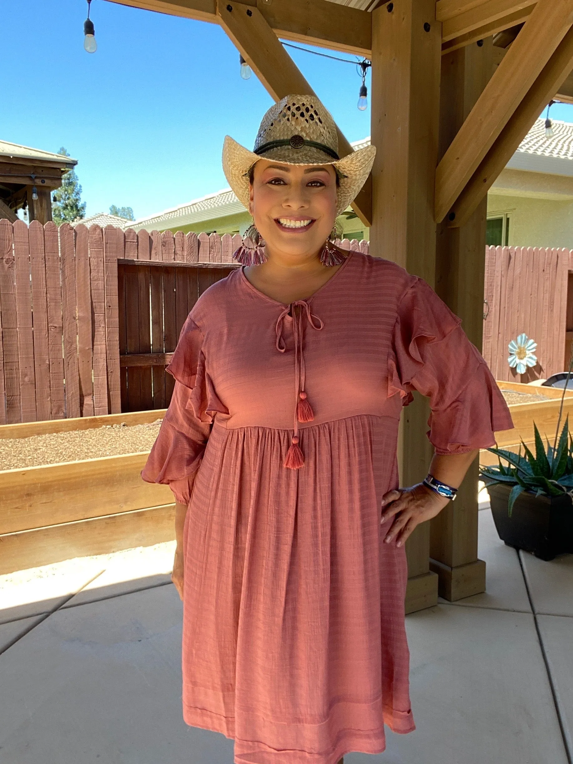 Mauve Babydoll Dress - Women's